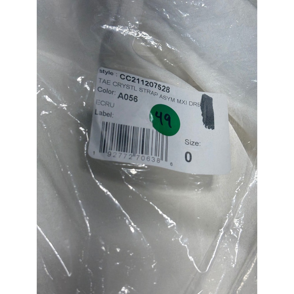 Alice + Olivia NEW Tae Crystal Strap Maxi Dress in Ecur/Cream Size 0 MSRP $695 - Picture 6 of 6